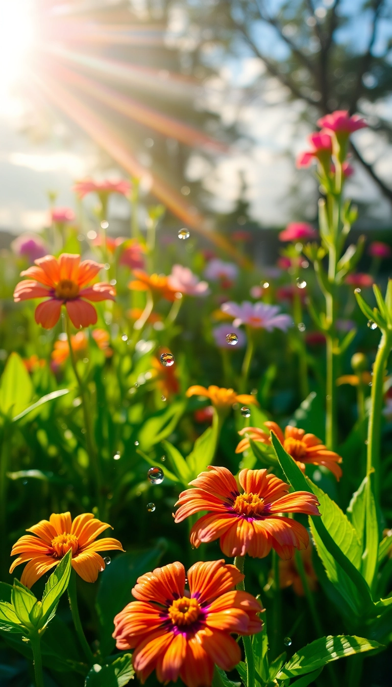 Best AI Spring Rain Garden Phone Elegant Wallpaper